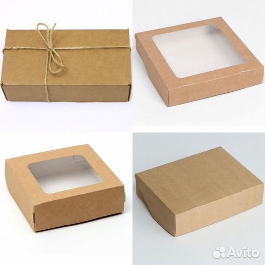 Коробки складные крафт, разные