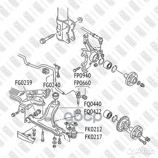 FQ0422 рычаг передней подвески VW Caddy/Golf/J