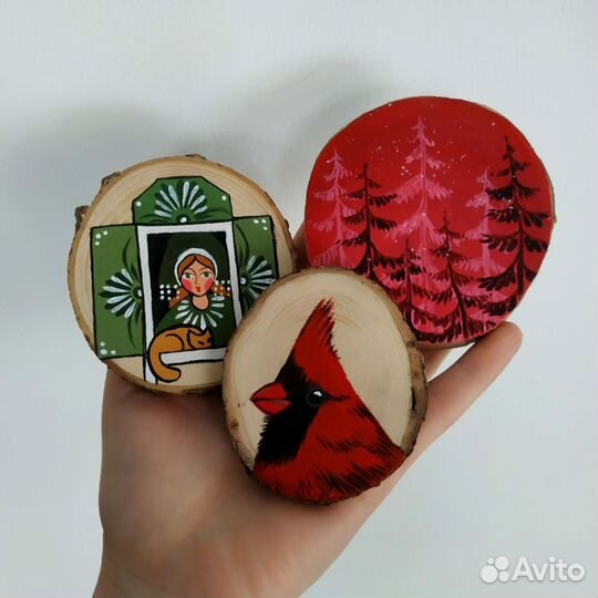 Деревянный спил акрилом