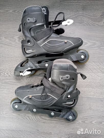 Ролики Oxelo fit 3 мужские черные + защита