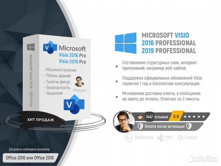Microsoft Visio 2019 / 2016 Pro Ключ Лицензия