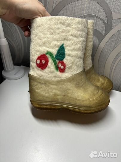 Валенки с галошами детские