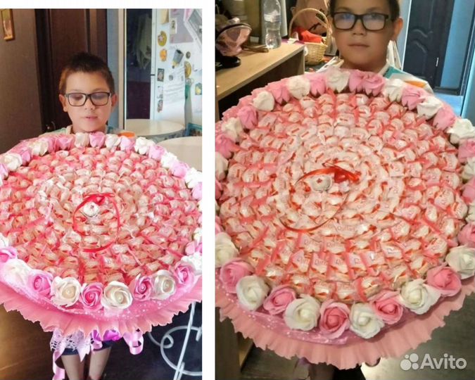 Огромный букет из конфет Рафаэлло сладкий гигант