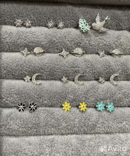 Серебряные серьги гвоздики детские новые