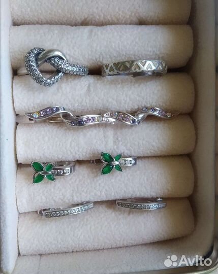 Серебряные кольца и серьги