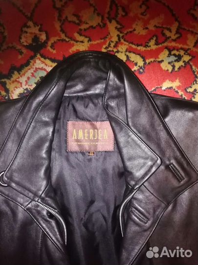 Кожаная куртка мужская 52 54 бу