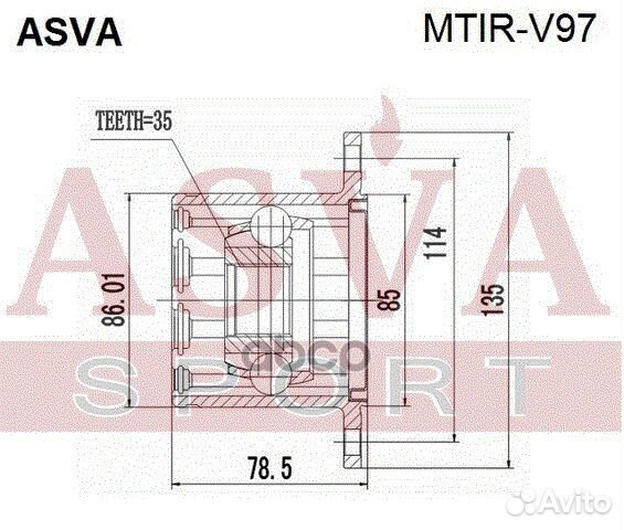 ШРУС внутренний правый 35x135 mtir-V97 asva