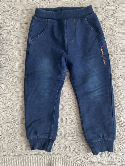 Детские джинсовые демисезонные штаны с начесом