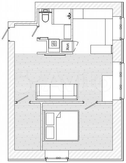 2-к. квартира, 42,5 м², 5/5 эт.