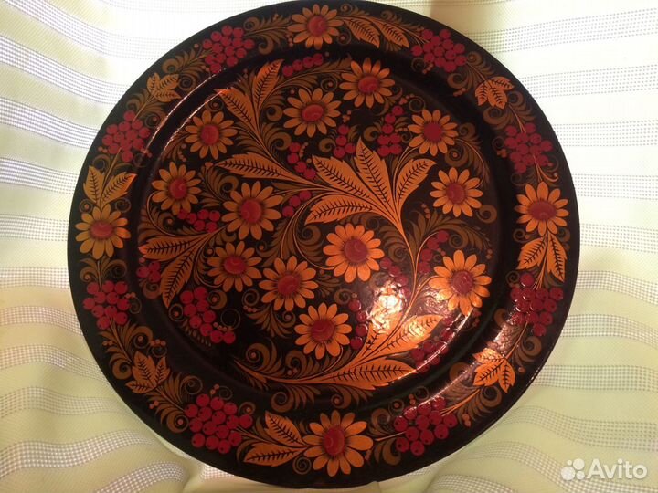 Хохлома ссср.Поднос-панно