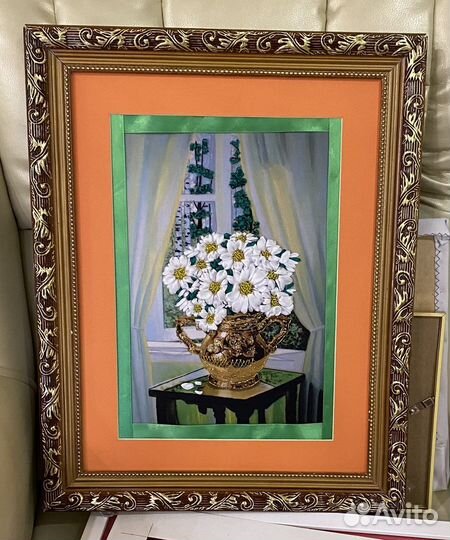 Картина вышивка лентами