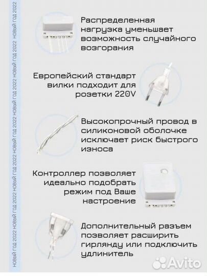 Новая гирлянда штора занавес 3-3 м белая