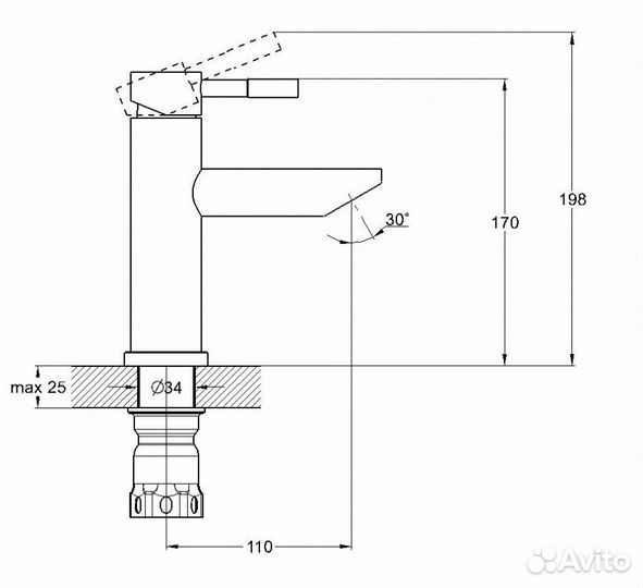 Смеситель для раковины Solone EZA1-B090