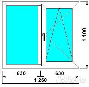 Окно 1260х1100мм