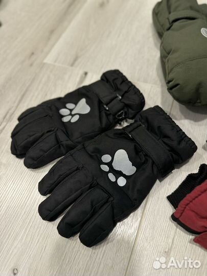 Перчатки детские вязаные варежки зимние