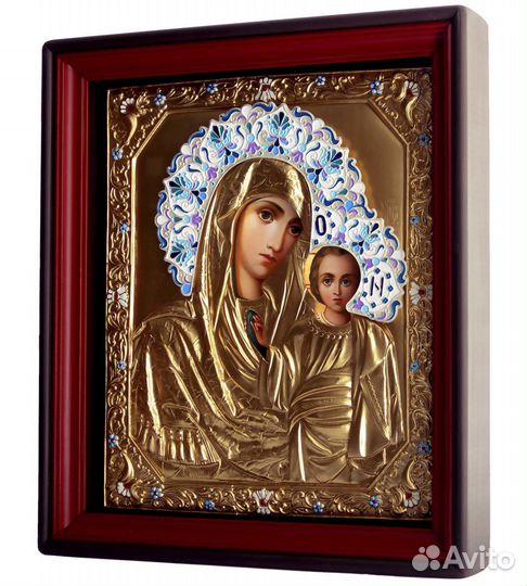 Икона Казанской Божией Матери ручной работы