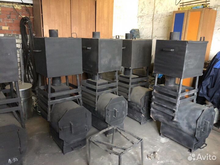 Печь для бани каменка и бак 90 литров