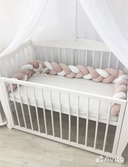 Бортики для кроватки косичка 230 см