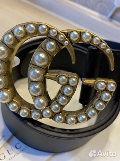 Gucci женский ремень с жемчугом оригинал