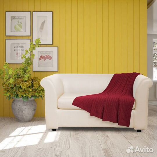 Плед вязаный qwerty nordvic вишневый