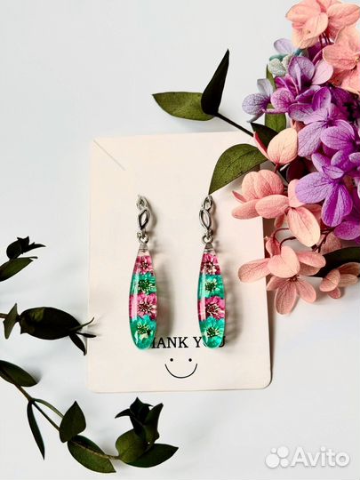 Серьги с цветами жемчужницы