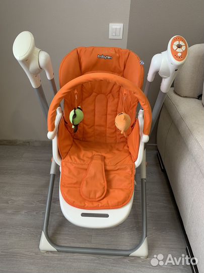 Стул для кормления 2 в 1 Baby Go музыка качели