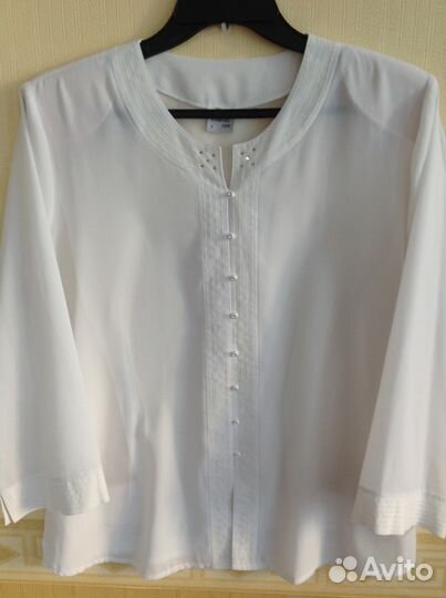 Продам белую шифоновую блузку, размер XL, Турция