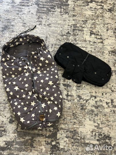 Пуховый конверт, муфта для рук,санки в подарок