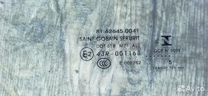 Стекло двери передней левой MAN TGX 2015