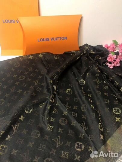 Платок шаль Louis Vuitton черный