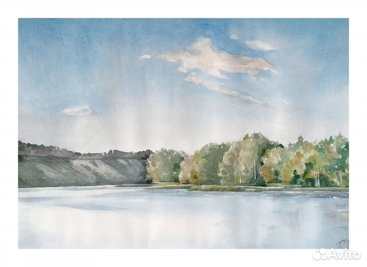 Картина акварель пейзаж
