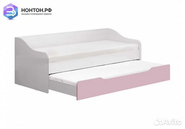 Кровать выдвижная Вега fashion 1 белый / розовый