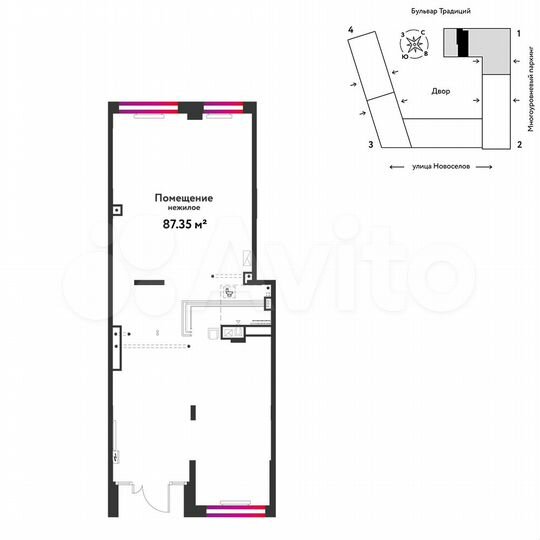Торговое помещение 87.35м2