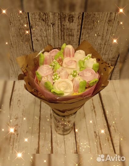 Цветы из зефира. Зефирные букеты