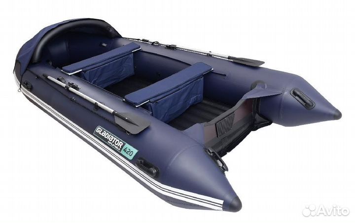 Надувная лодка gladiator E420PRO темно-синий