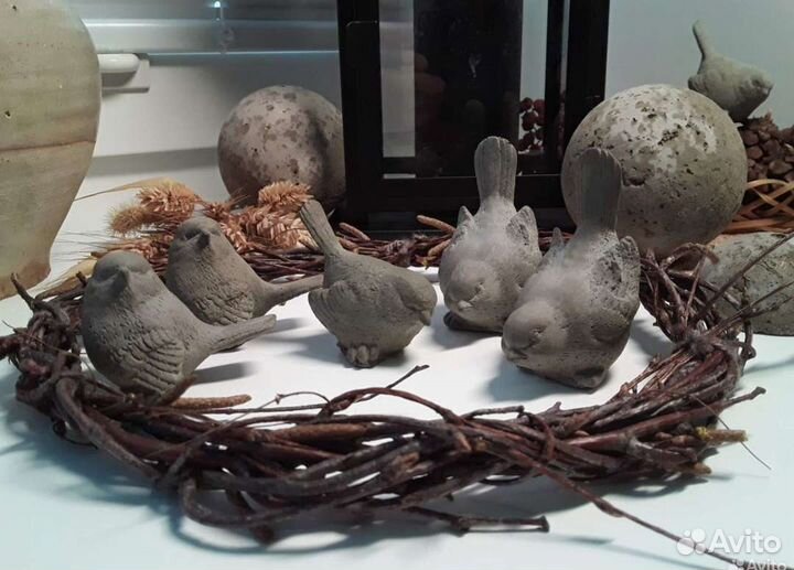 Птички из бетона