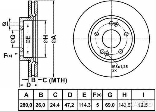 Диск тормозной hyundai tucson 06/i30 09/KIA ceed 0