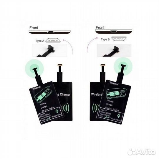 Qi ресивер microUSB опт 2шт