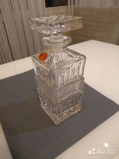 Штоф Bohemia Czechoslovakia lead crystal
