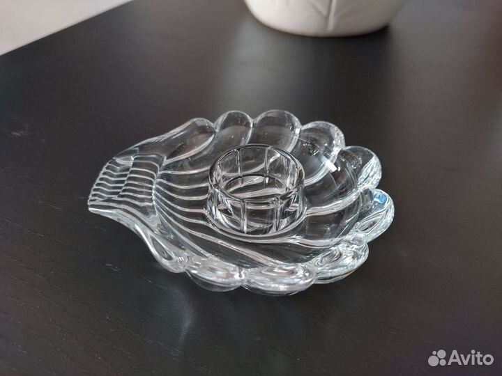 Подсвечник ракушка хрустальный