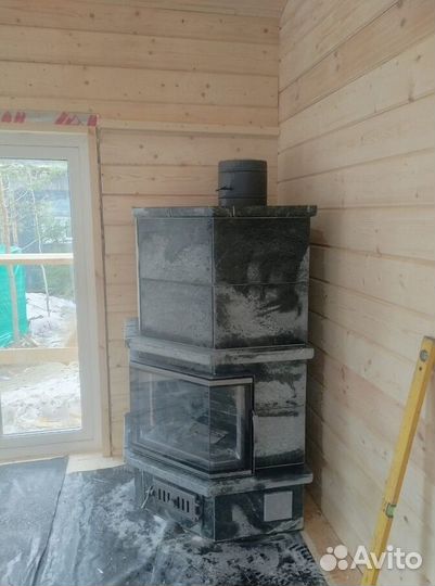 Камин из вулканического камня