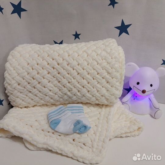 Плед детский вязаный ручная работа