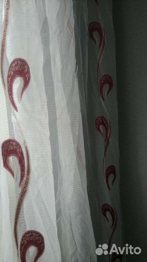 Тюль белая с узорами