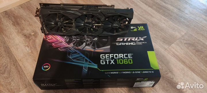 Видеокарта GTX 1060 6 GB asus ROG strix