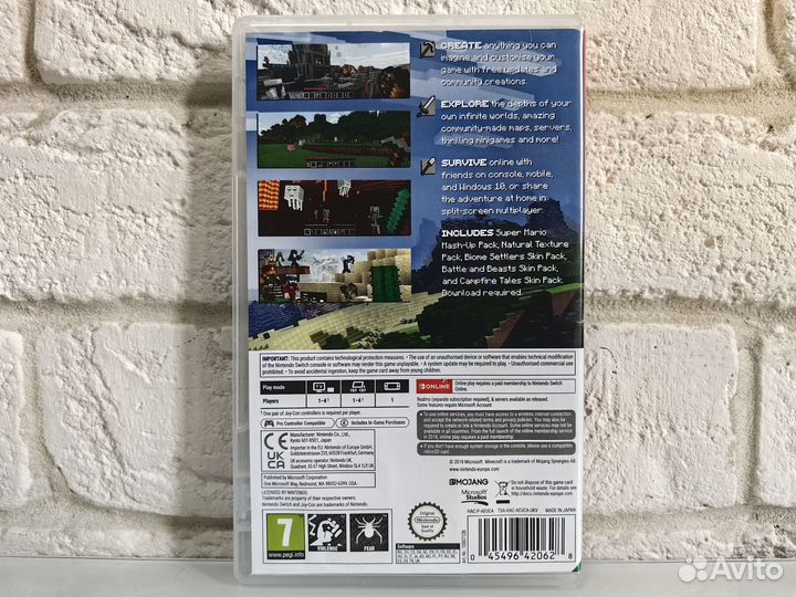 Minecraft nintendo switch картридж