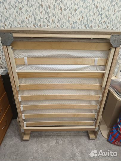 Раскладушка с матрасом на ламелях бу