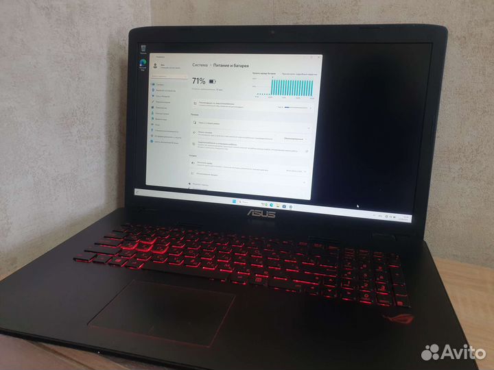 Игровой ноутбук asus Rog gl752v, i5, ssd 240gb
