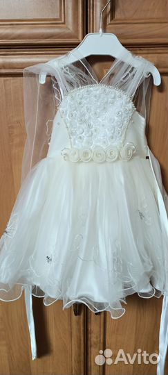 Новогоднее платье Снежинки 86 см