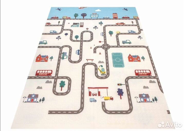 Коврик детский двусторонний складной 120x180х1 см