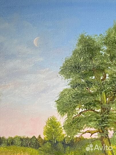 Картина маслом на холсте летний пейзаж